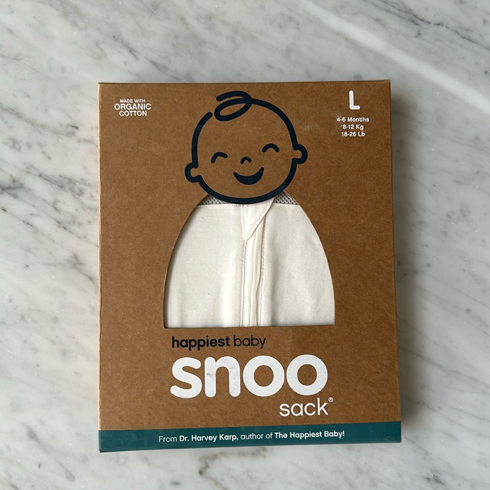 NIB New Happiest Baby Organic Cotton SNOO Sleep Sack, Ivory, Large